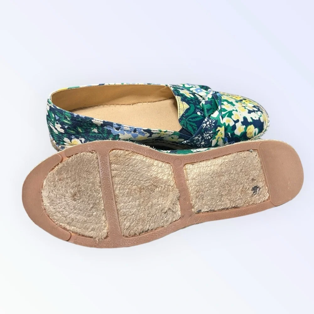 💙Talbots Izzy Knot Women's Floral Espadrilles - Green and Yellow